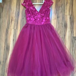 Chi chi london - tulle raspberry dress (s-m)